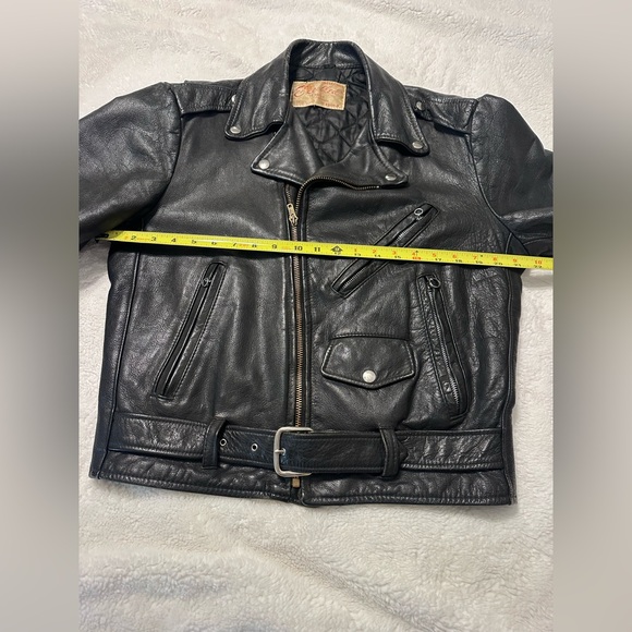 Excelled Vintage Classic Biker Leather Jacket - Picture 10 of 13